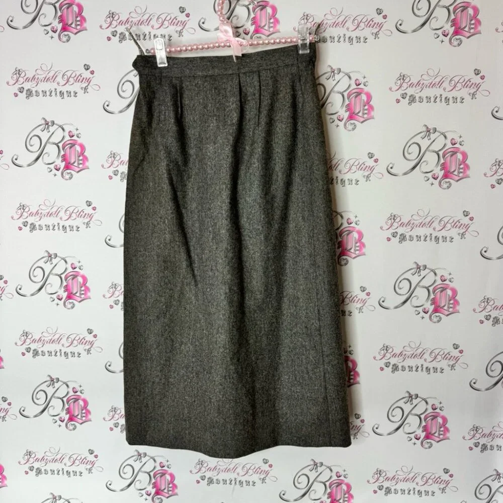 Escada skirt long wool made in Germany 🇩🇪 38 Heather Gray Skirt